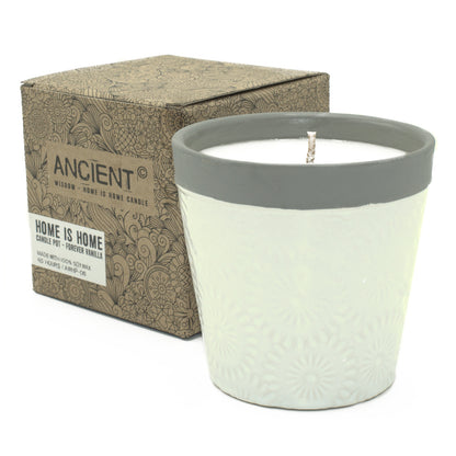 Lumânare din soia în ghiveci ceramic - Forever Vanilla – vedere frontală