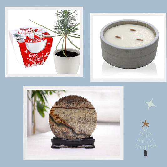 Pachet piatra guohua, lumanare de soia, kit de Craciun